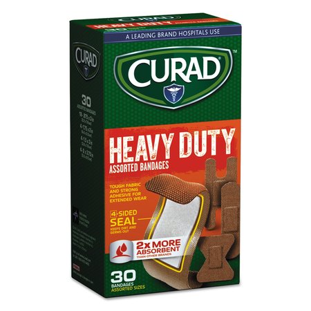 CURAD Heavy Duty Bandages, Assorted Sizes, PK30, 30PK CUR14924RB